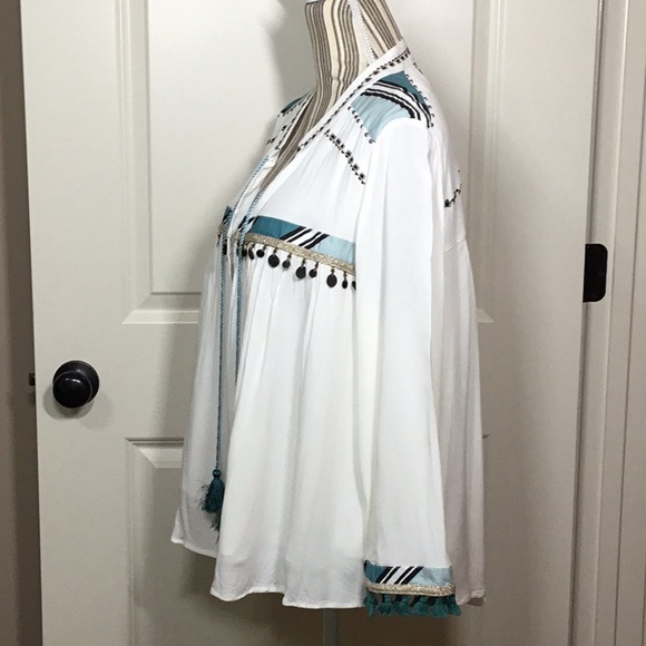 Chico’s Tassel Tie Jacket, Alabaster, 2 - Picture 3 of 10